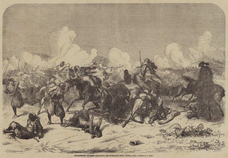 خطوبة بين المغاربة والإسبان بالقرب من سبتة بواسطة Augustus J.Beck