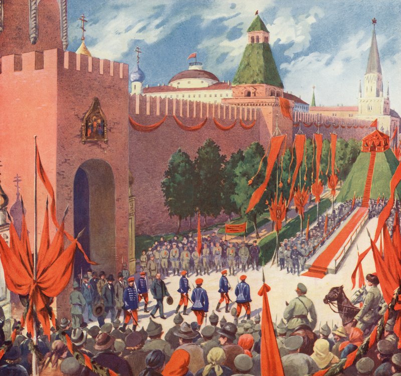 مهرجان إحياء ذكرى الأممية الشيوعية الثالثة في موسكو (لون ليثو) بواسطة بوريس فاسيليفيتش زفوريكين