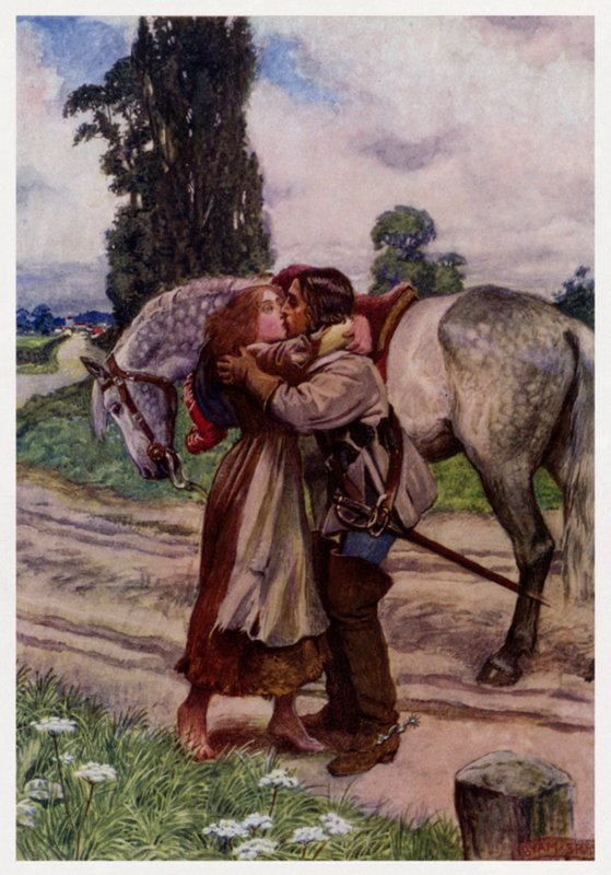 "O stay, O stay, thou goodly youth" (colour litho) بواسطة بيام (بعد) شو
