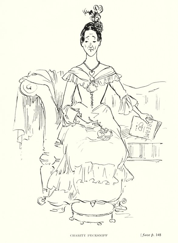 شخصية ديكنز: Charity Pecksniff (litho) بواسطة الكابتن إدوارد هنري هاندلي ريد