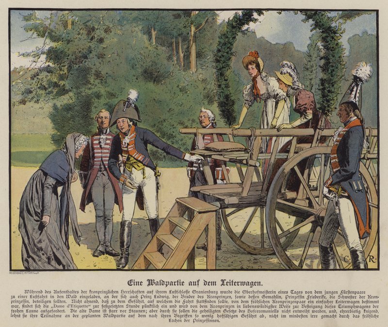 An outing to the forest (colour litho) بواسطة كارل روشلينج