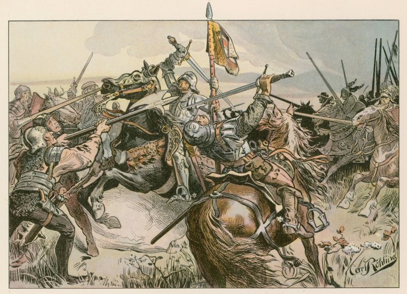 ألبرت أخيل في معركة ضد نورمبرغ عام 1449. بواسطة كارل فارغ