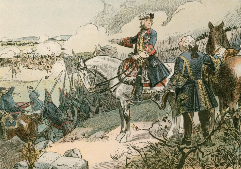 فريدريك العظيم (1712-1786) في معركة هوهنفريدبرغ عام 1745 بواسطة كارل فارغ