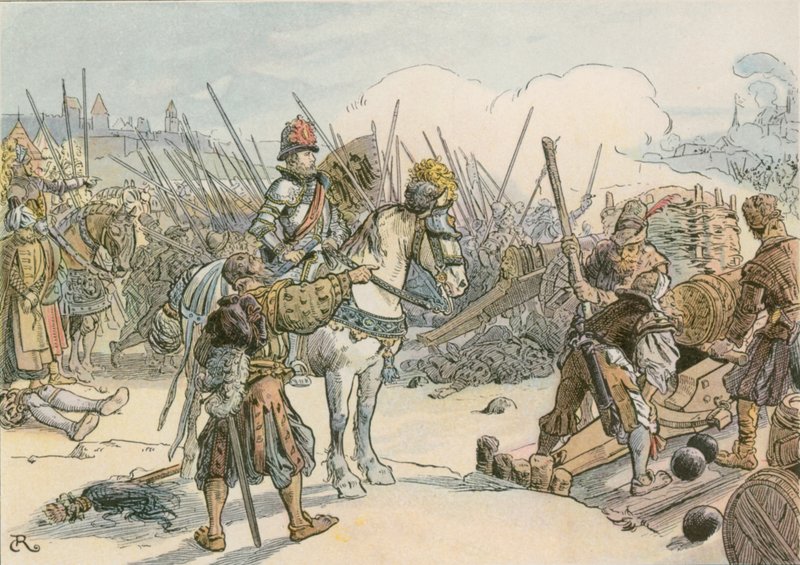 يواكيم الثاني يقود المعركة في الحروب التركية عام 1542 بواسطة كارل فارغ