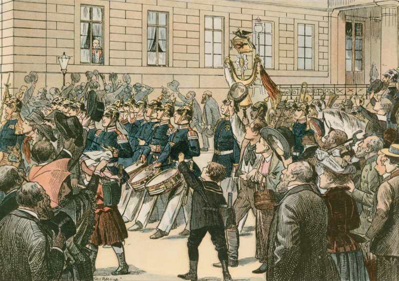 فيلهلم الأول ، ملك بروسيا وأول إمبراطور ألماني (1797-1888) عند "نافذة الزاوية التاريخية" بواسطة كارل فارغ