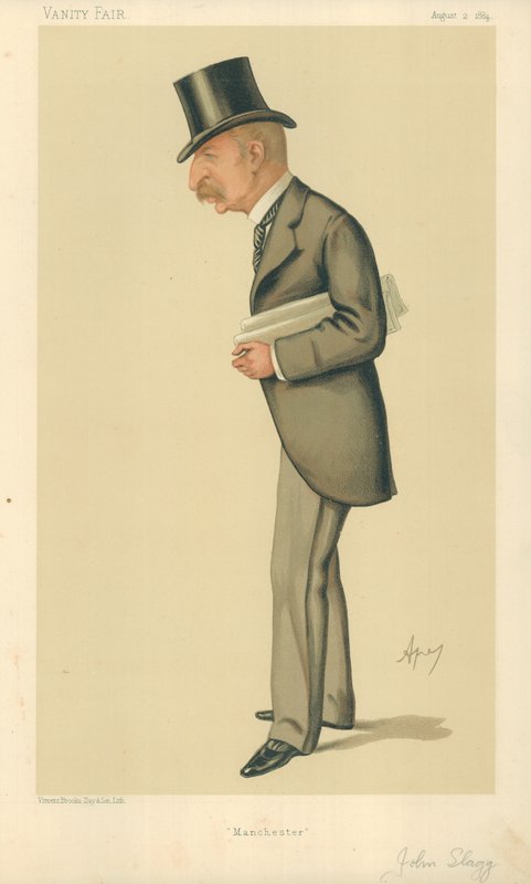 السيد John Slagg MP ، مانشستر ، 2 أغسطس 1884 ، فانيتي فير كارتون بواسطة كارلو بيليجريني