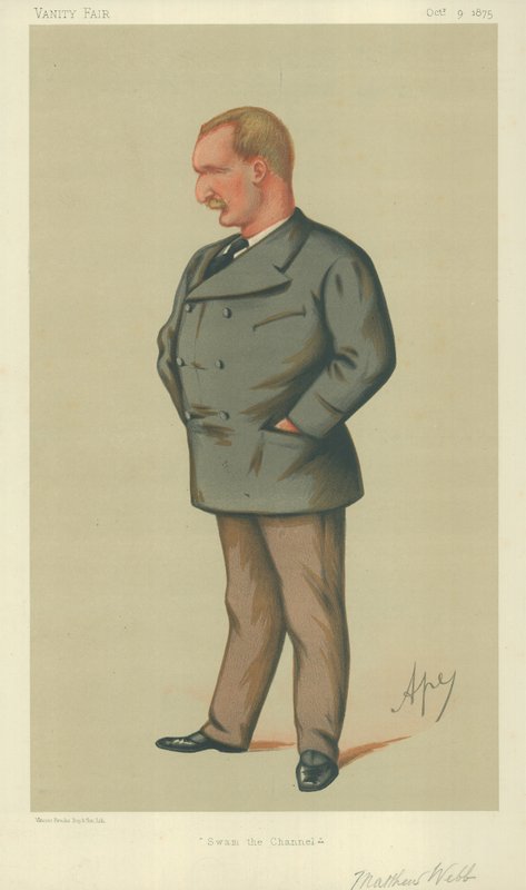 السيد Matthew Webb، Swam the Channel، 9 October 1875، Vanity Fair cartoon بواسطة كارلو بيليجريني