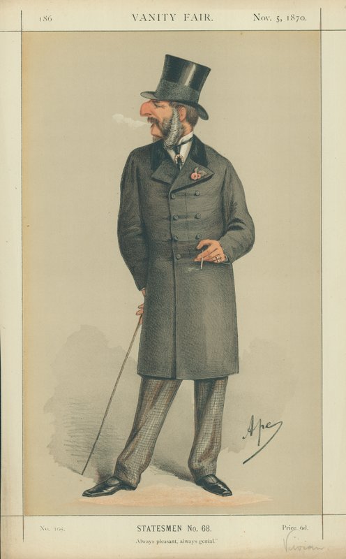 The Hon JC Vivian ، دائمًا ما يكون لطيفًا دائمًا ، 5 نوفمبر 1870 ، فانيتي فير كارتون بواسطة كارلو بيليجريني