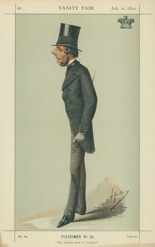 ماركيز وستمنستر ، أغنى رجل في إنجلترا ، 16 يوليو 1870 ، فانيتي فير كارتون بواسطة كارلو بيليجريني