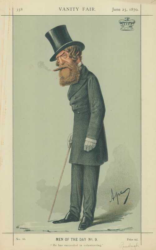 Viscount Ranelagh ، نجح في التطوع ، 25 يونيو 1870 ، فانيتي فير كارتون بواسطة كارلو بيليجريني