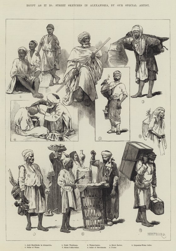مصر كما هي ، شارع اسكتشات في الإسكندرية بواسطة تشارلز أوغست لويي