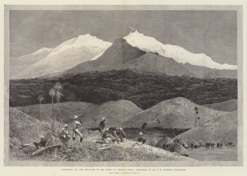 Ruwenzori ، أو جبال القمر ، في وسط أفريقيا ، تم اكتشافها من قبل بعثة HM Stanley بواسطة تشارلز أوغست لويي