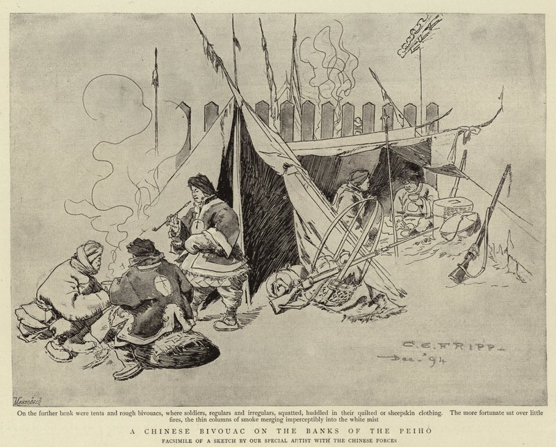 Bivouac الصينية على ضفاف Peiho بواسطة تشارلز إدوين فريب