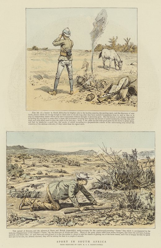 الرياضة في جنوب إفريقيا (chromolitho) بواسطة تشارلز إدوين فريب