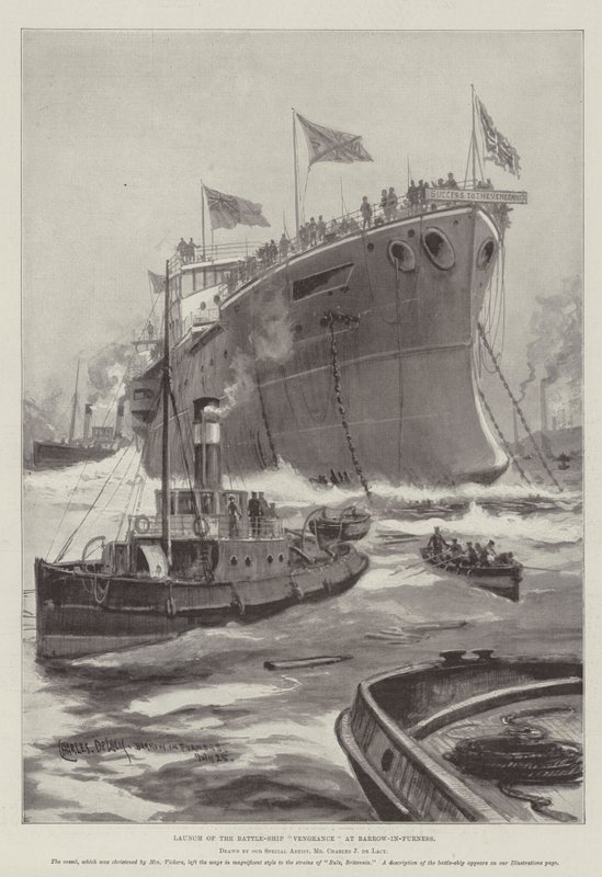 إطلاق انتقام Battle-Ship في Barrow-in-Furness بواسطة تشارلز جون دي لاسي