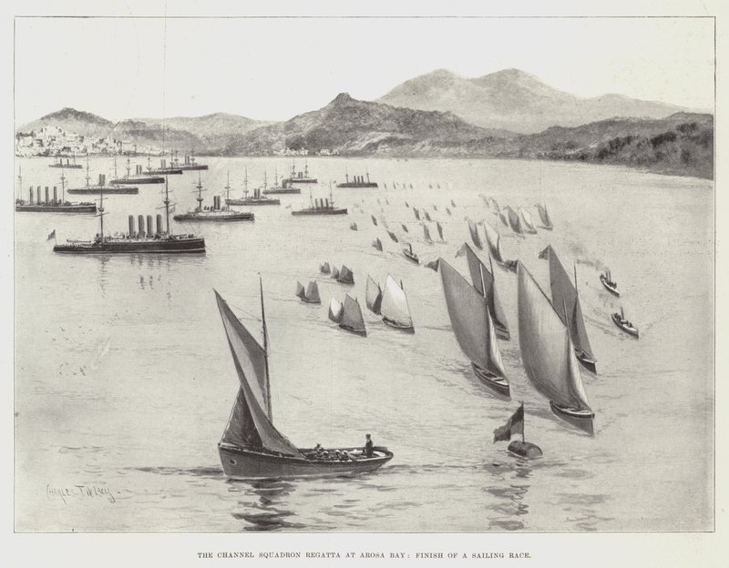 The Squadron Regatta at Arosa Bay ، الانتهاء من سباق الإبحار بواسطة تشارلز جون دي لاسي