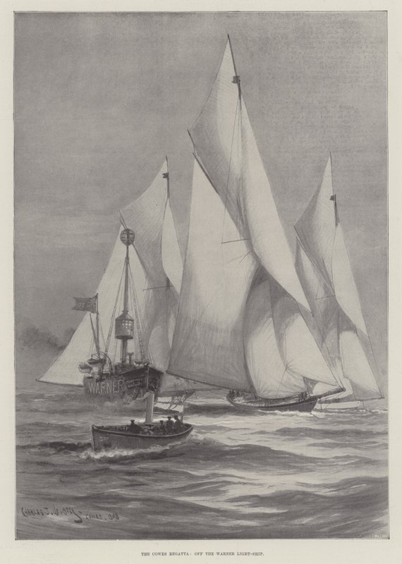 The Cowes Regatta ، قبالة سفينة Warner Light-Ship بواسطة تشارلز جون دي لاسي