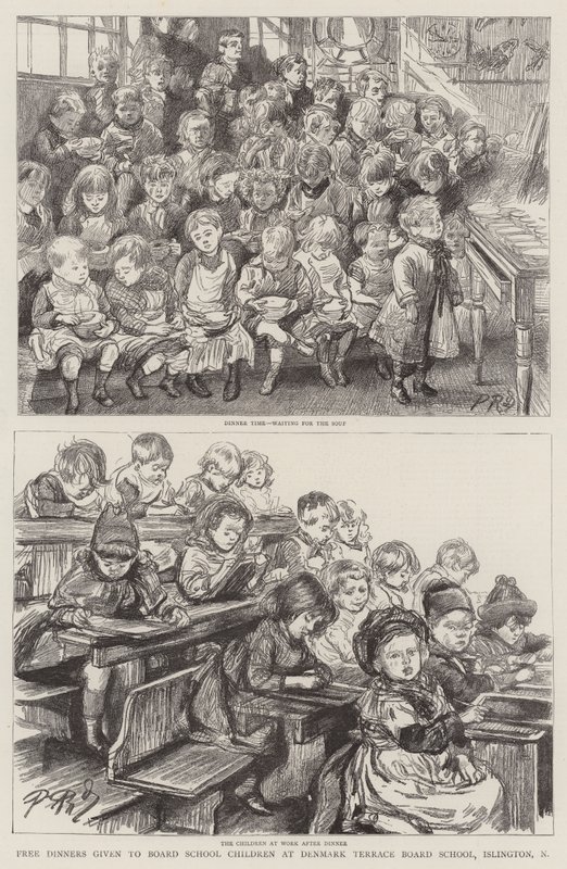عشاء مجاني للأطفال في مدرسة Board Board في الدنمارك Terrace Board School، Islington، N بواسطة شارل بول رينوارد