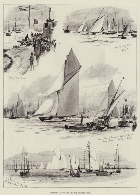 اسكتشات في Cowes خلال أسبوع Regatta بواسطة تشارلز ويليام ويلي
