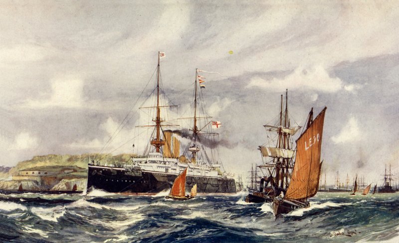 HMS هائلة في صوت بليموث بواسطة تشارلز إدوارد ديكسون