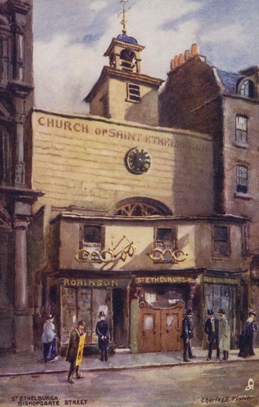 كنيسة St Ethelburga ، شارع Bishopsgate ، لندن بواسطة زهرة تشارلز إدوين