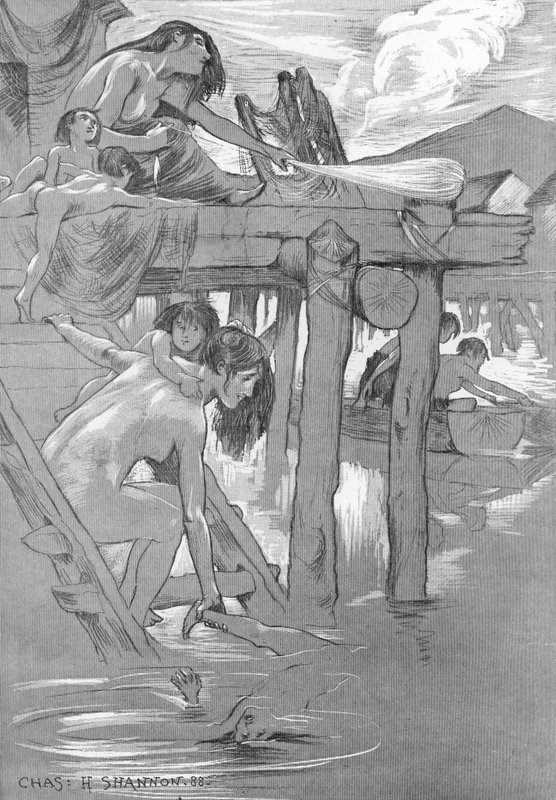 A primeval bathing-place (litho) بواسطة تشارلز هاسليوود شانون