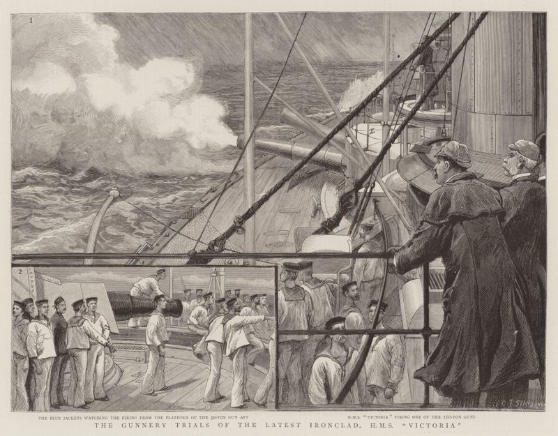 محاكمات المدفعية من أحدث Ironclad ، HMS Victoria بواسطة تشارلز ج. ستانيلاند