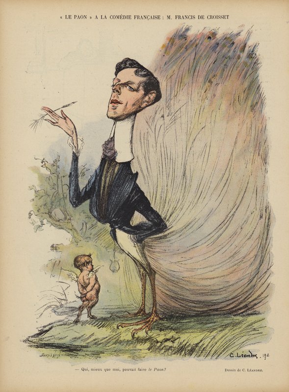 فرانسيس دي كرويت ، كاتب مسرحي فرنسي ، روائي ومغني أغاني. رسم توضيحي لـ Le Rire بواسطة تشارلز ليندر