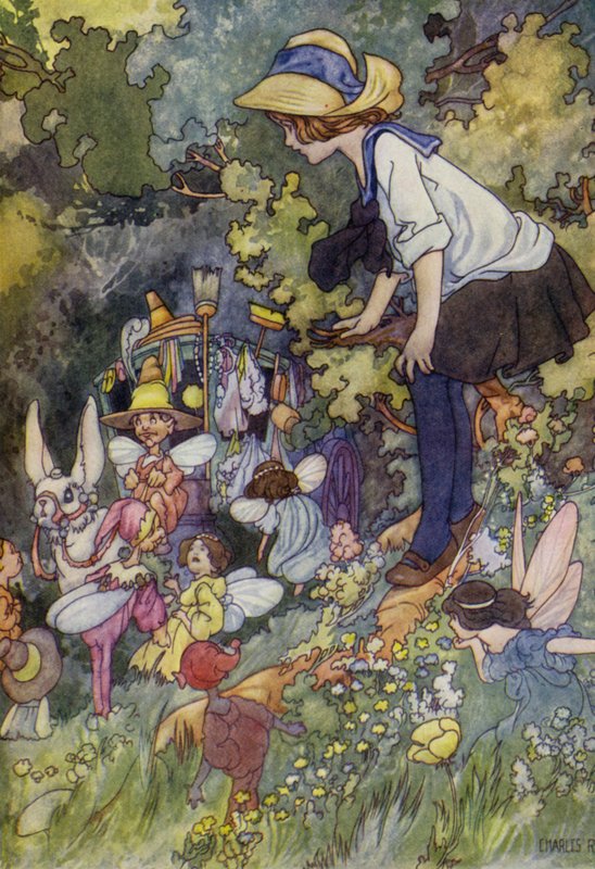 A Peep into the Land of Fairy Tales (colour litho) بواسطة تشارلز روبنسون