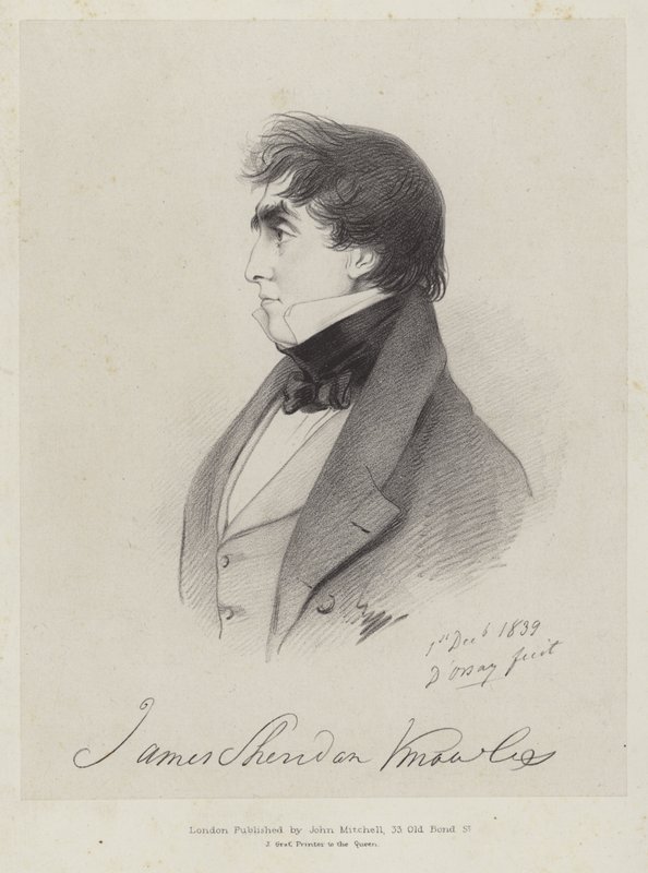 جيمس شيريدان نولز ، كاتب مسرحي وممثل إيرلندي ، 1839 بواسطة الكونت ألفريد دورساي