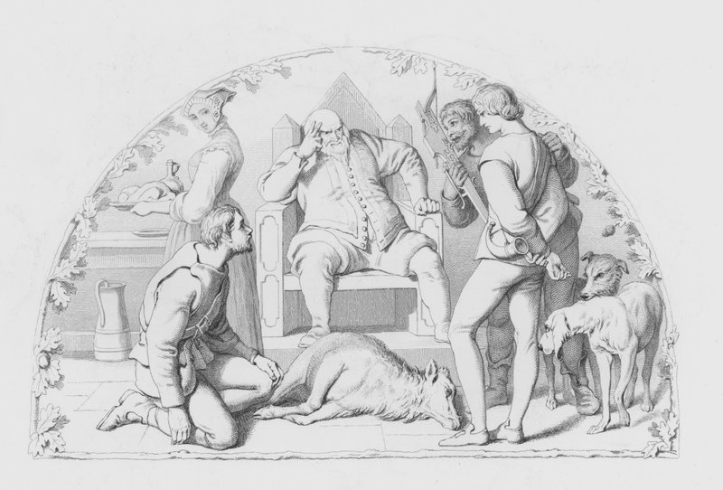 Shakespeare, The Justice (engraving) بواسطة دانيال (بعد) ماكليز