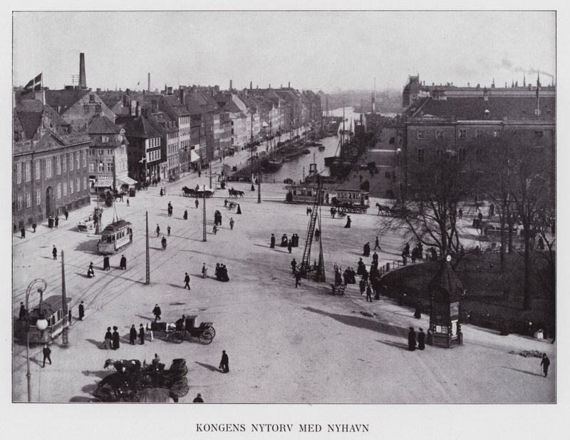 كوبنهاغن: Kongens Nytorv Med Nyhavn (صورة b / w) بواسطة المصور الدنماركي