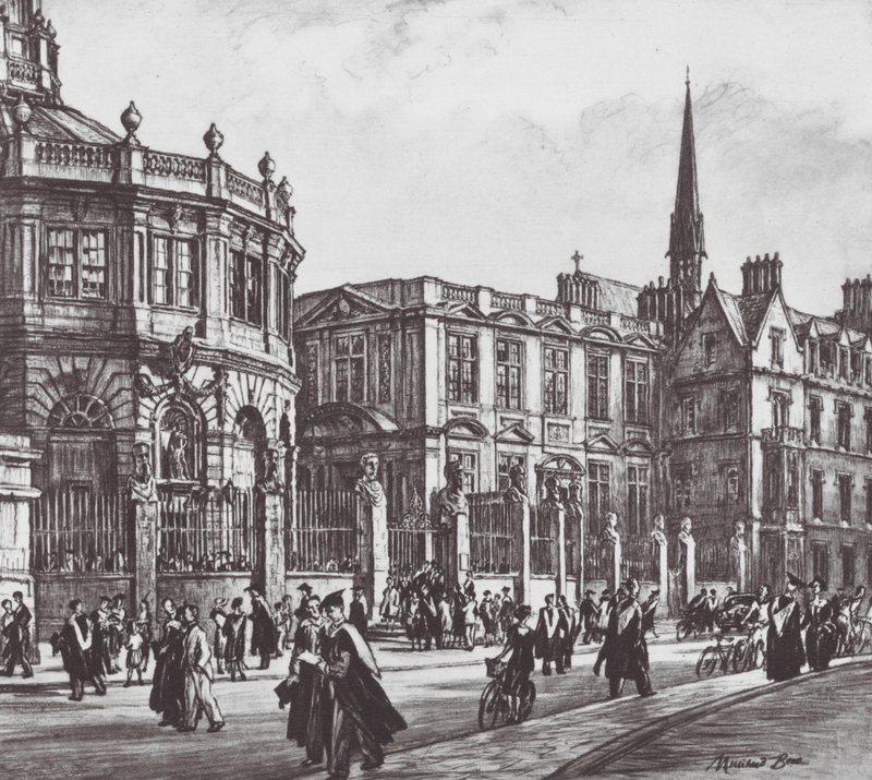 أوكسفورد يوم الدرجات العلمية (ليثو) بواسطة ديفيد مويرهيد (بعد) العظام