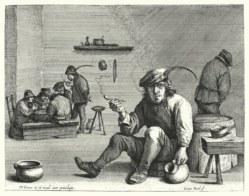 The Smoker (engraving) بواسطة ديفيد الأصغر (بعد) تينيرز