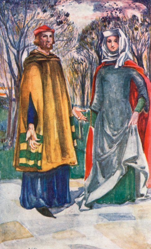 رجل وامرأة في عصر إدوارد الأول 1272-1307 بواسطة ديون كلايتون كالثروب