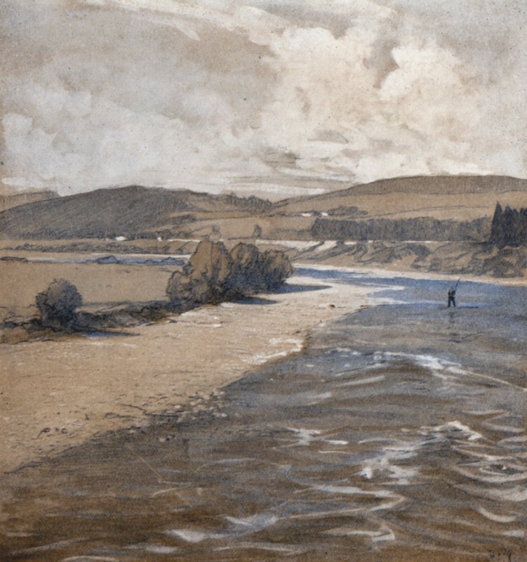 The Dee at Aboyne (لون ليثو) بواسطة دونالد (بعد) ماكسويل