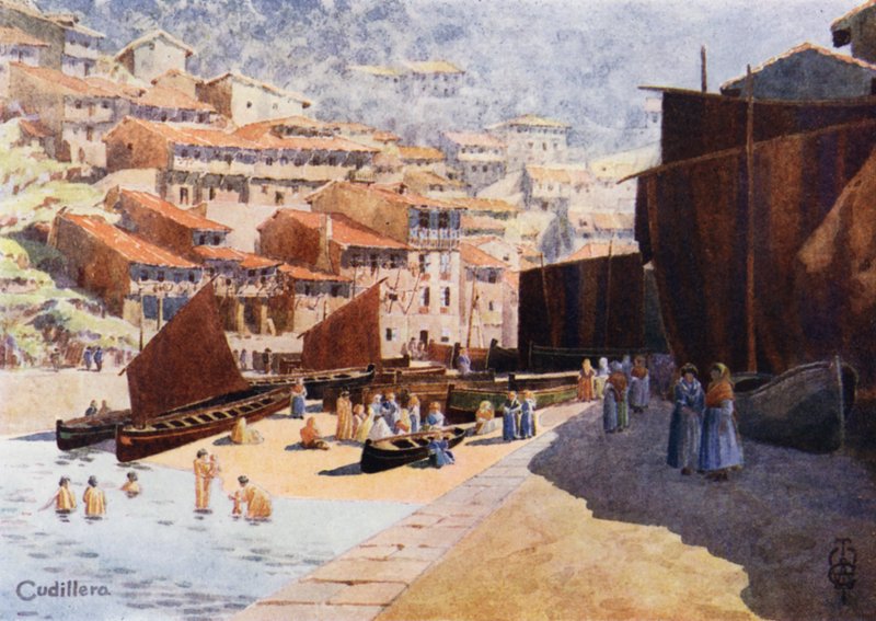 شمال إسبانيا: Cudillero ، The Harbour (لون ليثو) بواسطة إدغار تي إيه ويغرام