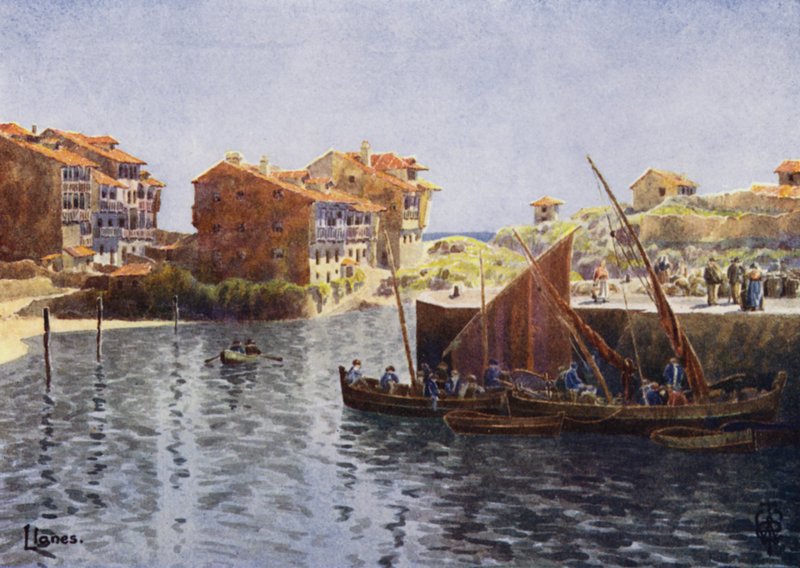 شمال إسبانيا: Llanes ، The Harbour (لون ليثو) بواسطة إدغار تي إيه ويغرام