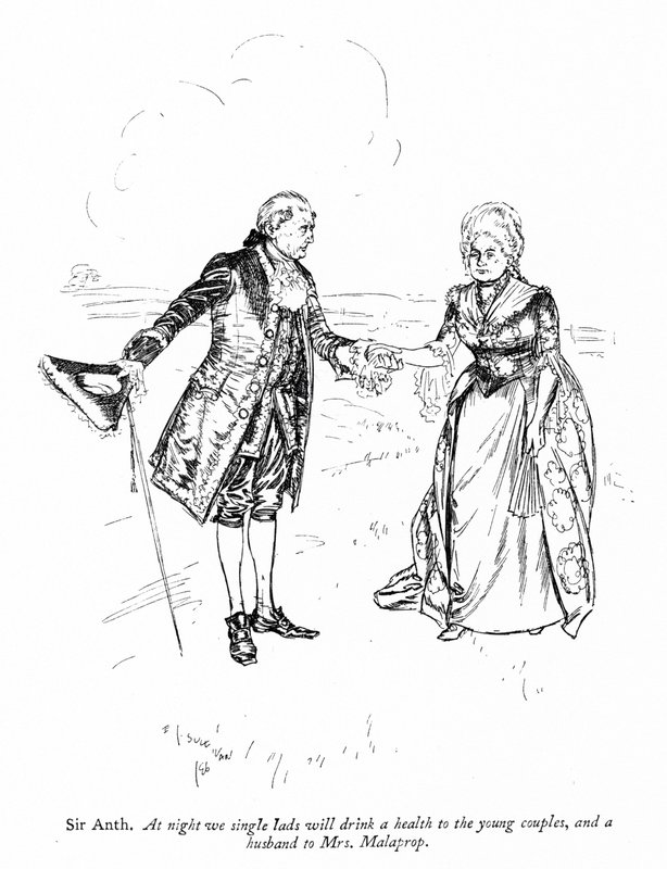 رسم توضيحي لشيريدان The Rivals (نقش) بواسطة ادموند جوزيف (بعد) سوليفان