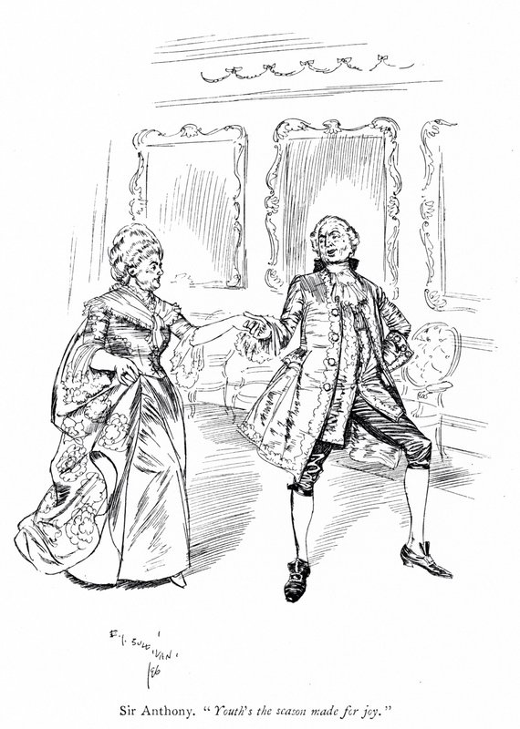 رسم توضيحي لشيريدان The Rivals (نقش) بواسطة ادموند جوزيف (بعد) سوليفان