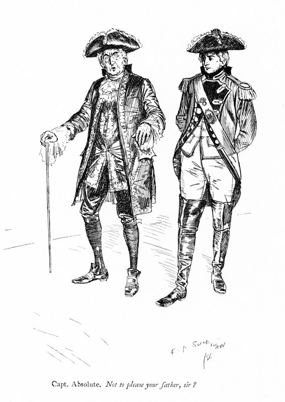 رسم توضيحي لشيريدان The Rivals (نقش) بواسطة ادموند جوزيف (بعد) سوليفان