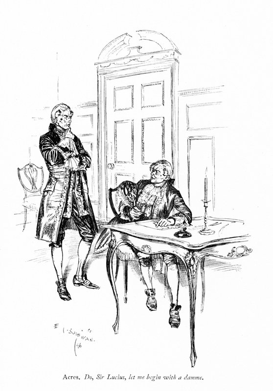 رسم توضيحي لشيريدان The Rivals (نقش) بواسطة ادموند جوزيف (بعد) سوليفان