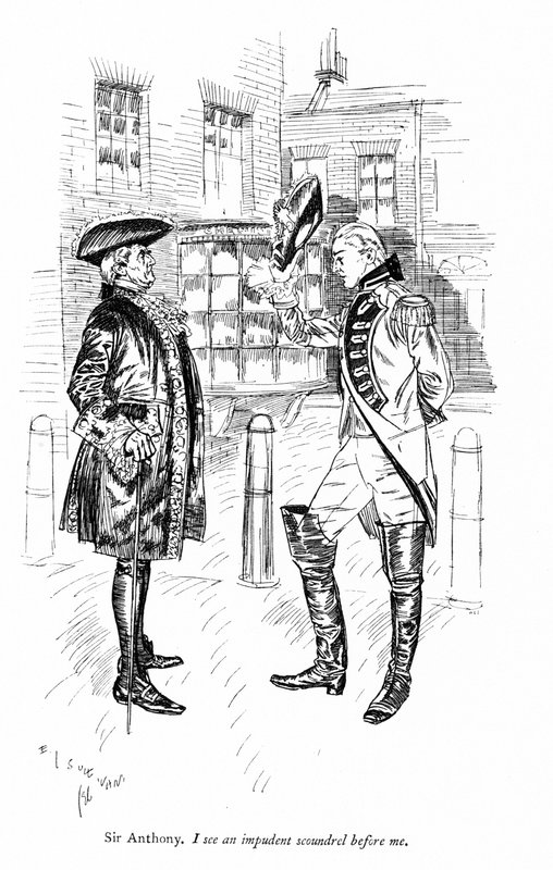 رسم توضيحي لشيريدان The Rivals (نقش) بواسطة ادموند جوزيف (بعد) سوليفان
