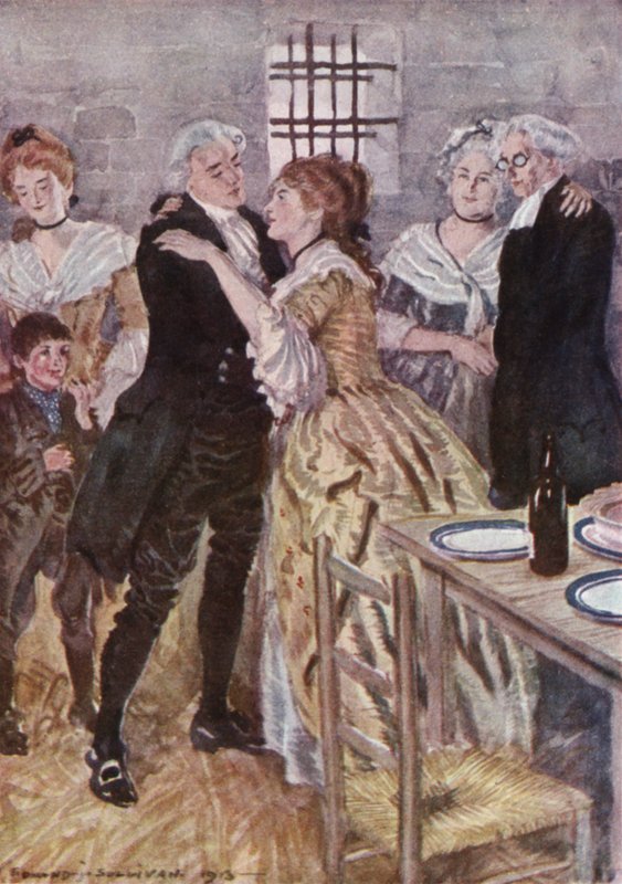 Illustration for The Vicar of Wakefield by Oliver Goldsmith (colour litho) بواسطة ادموند جوزيف سوليفان