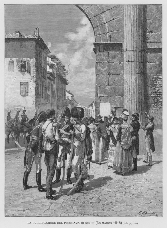 نشر إعلان ريميني ، 30 مارس 1815 (نقش) بواسطة إدواردو ماتانيا