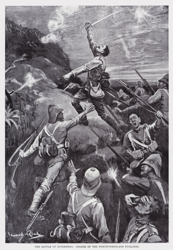 معركة Stormberg ، المسؤول عن Northumberland Fusiliers (litho) بواسطة إدوارد ريد