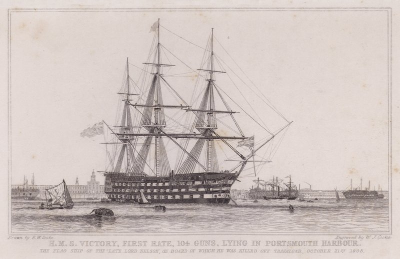 HMS Victory من الدرجة الأولى بواسطة إدوارد ويليام (بعد) كوك