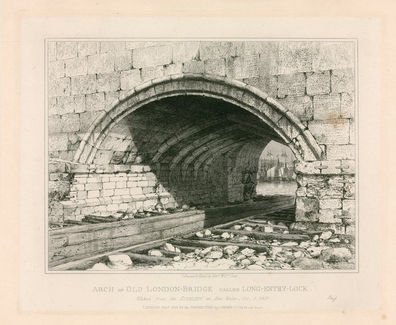 قوس جسر لندن القديم ، 1831 بواسطة إدوارد ويليام كوك