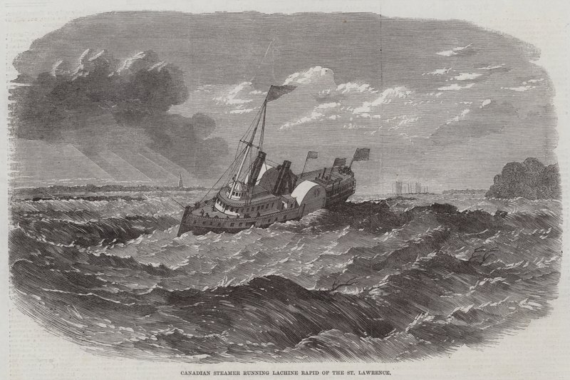 سفينة بخارية كندية تدير Lachine Rapid of the St Lawrence بواسطة إدوين ويدون