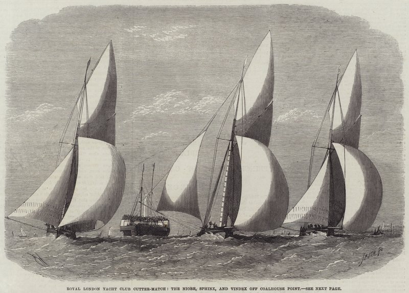Royal London Yacht Club Cutter-Match ، و Niobe ، و Sphinx ، و Vindex قبالة Coalhouse Point بواسطة إدوين ويدون